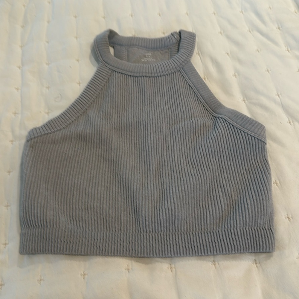 Aerie Gray Ribbed Tank Top (15)